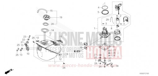 RESERVOIR A CARBURANT (CRF250R) CRF250RR de 2024